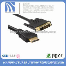 High quality 24+1 DVI TO HDMI Cord Male to Male cable for PC TV HDTV Black